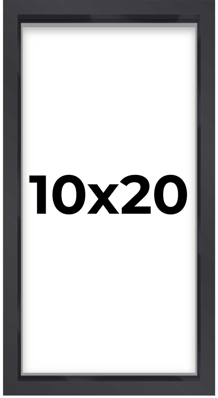 Panoramic Shadow Box 3/4" Depth Black Picture Frame - UV Acrylic, Backing, Hanging Hardware